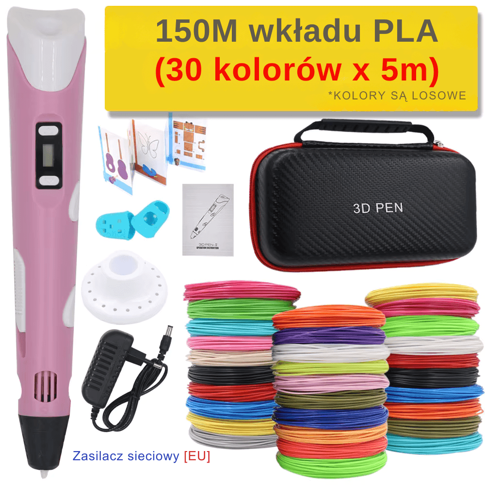 Długopis 3D z wkładem PLA, zestaw podróżny 🎁