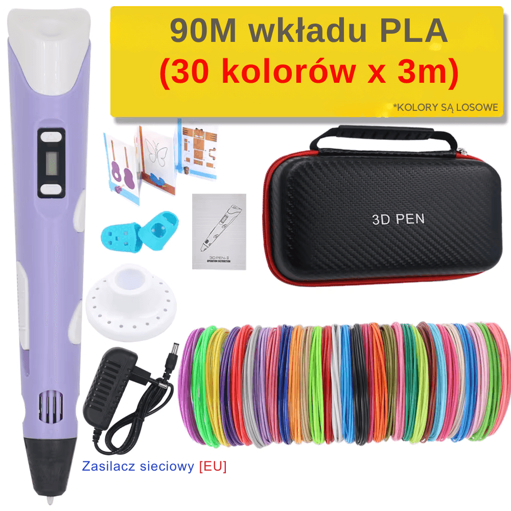 Długopis 3D z wkładem PLA, zestaw podróżny 🎁