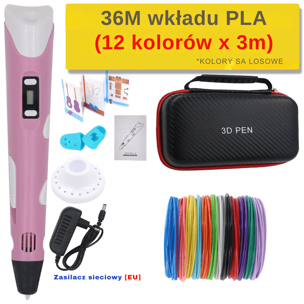 Długopis 3D z wkładem PLA, zestaw podróżny 🎁