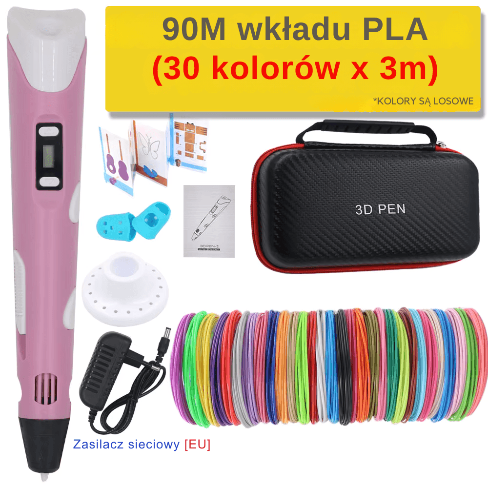 Długopis 3D z wkładem PLA, zestaw podróżny 🎁